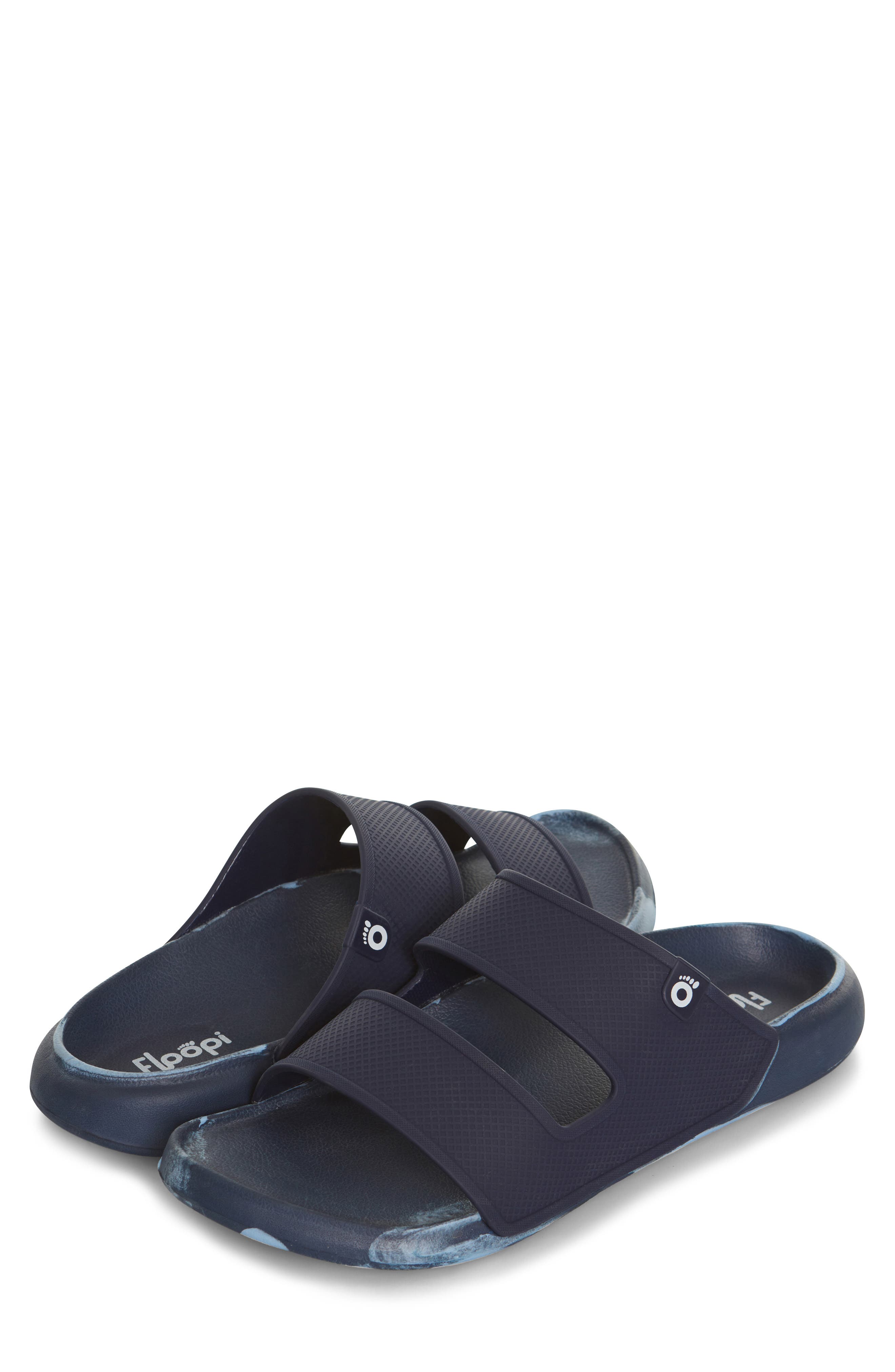 Charles Double Strap Slide Sandal, Alternate, color, NAVY