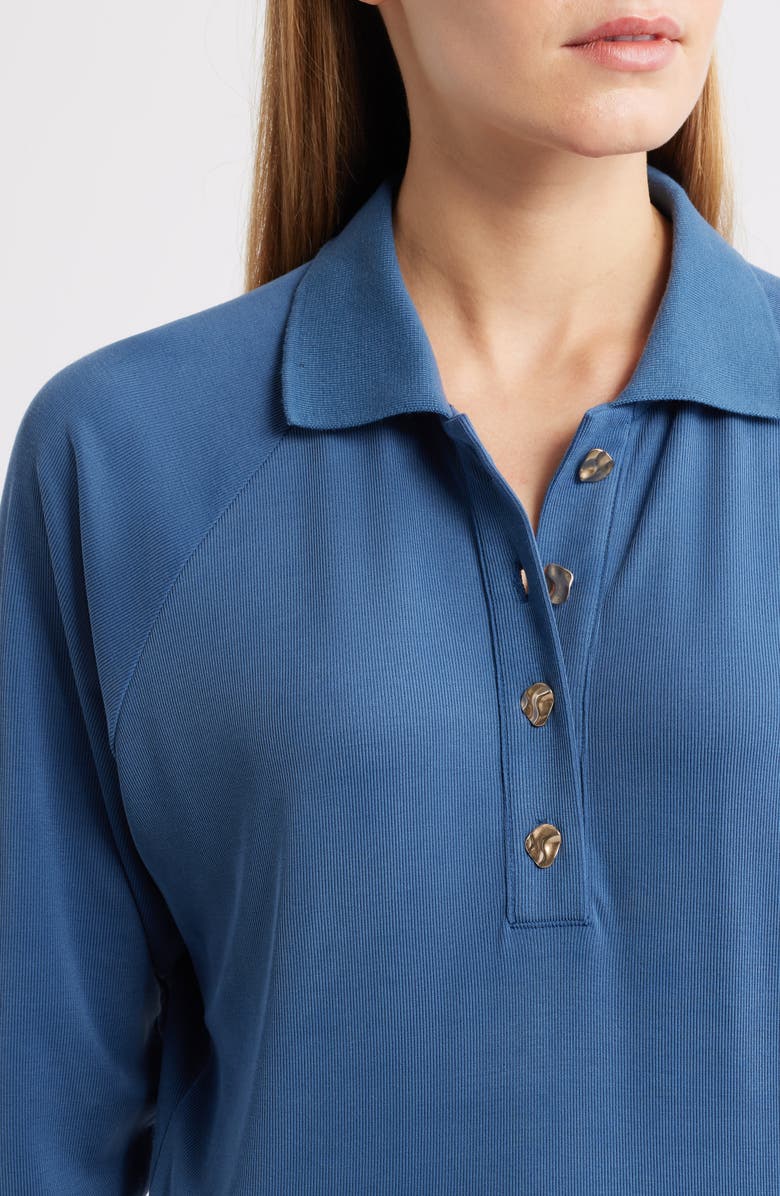 CITY BLUES Raglan Sleeve Polo, Alternate, color, Cadet Blue