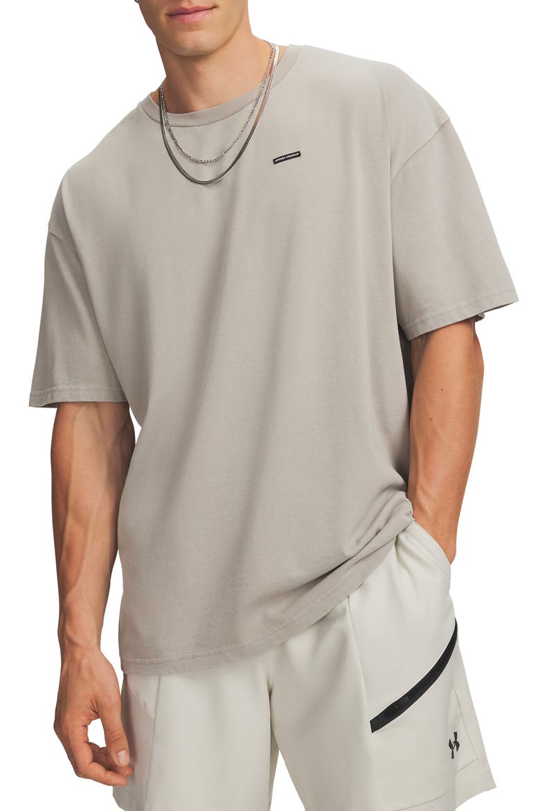 Heavyweight Oversized Washed T-Shirt, Main, color, TIMBERWOLF TAUPE/ BLACK