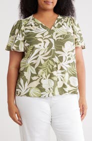 Renee C Flutter Sleeve Top