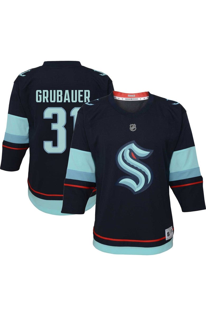 Outerstuff Toddler Philipp Grubauer Deep Sea Blue Seattle Kraken Home Replica Player Jersey, Main, color, 