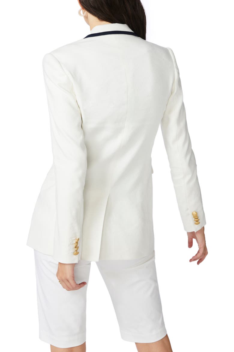 Contrast Collar Linen Blend Blazer, Alternate, color, SOFT ECRU
