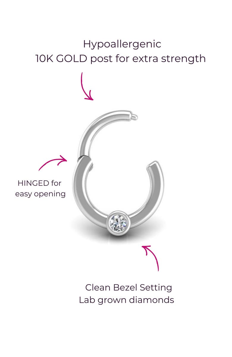 Seed2Stone Cyclops Flat Hoop Earring, Alternate, color, Silver