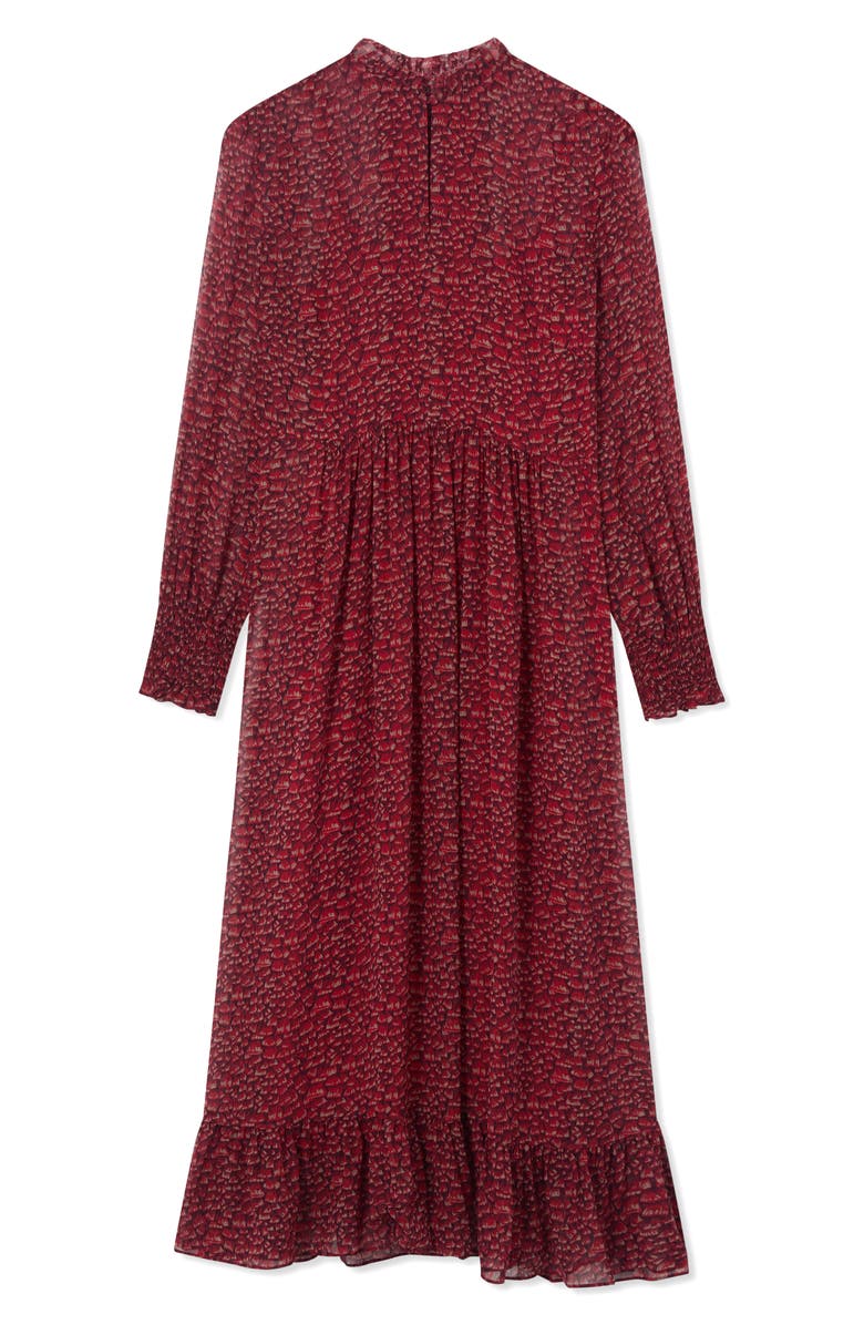 LK Bennett Suzette Floral Print Long Sleeve Maxi Dress, Alternate, color, Red