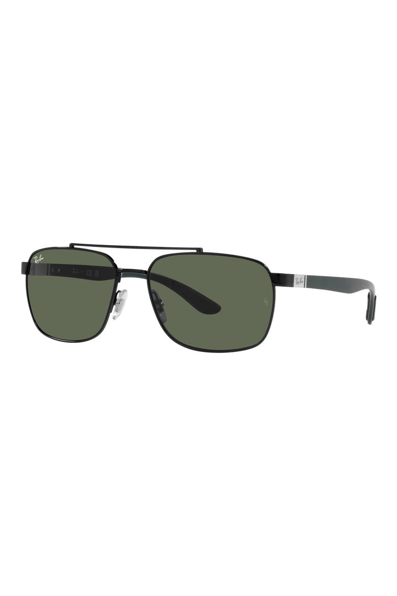 59mm Aviator Sunglasses, Alternate, color, BLACK