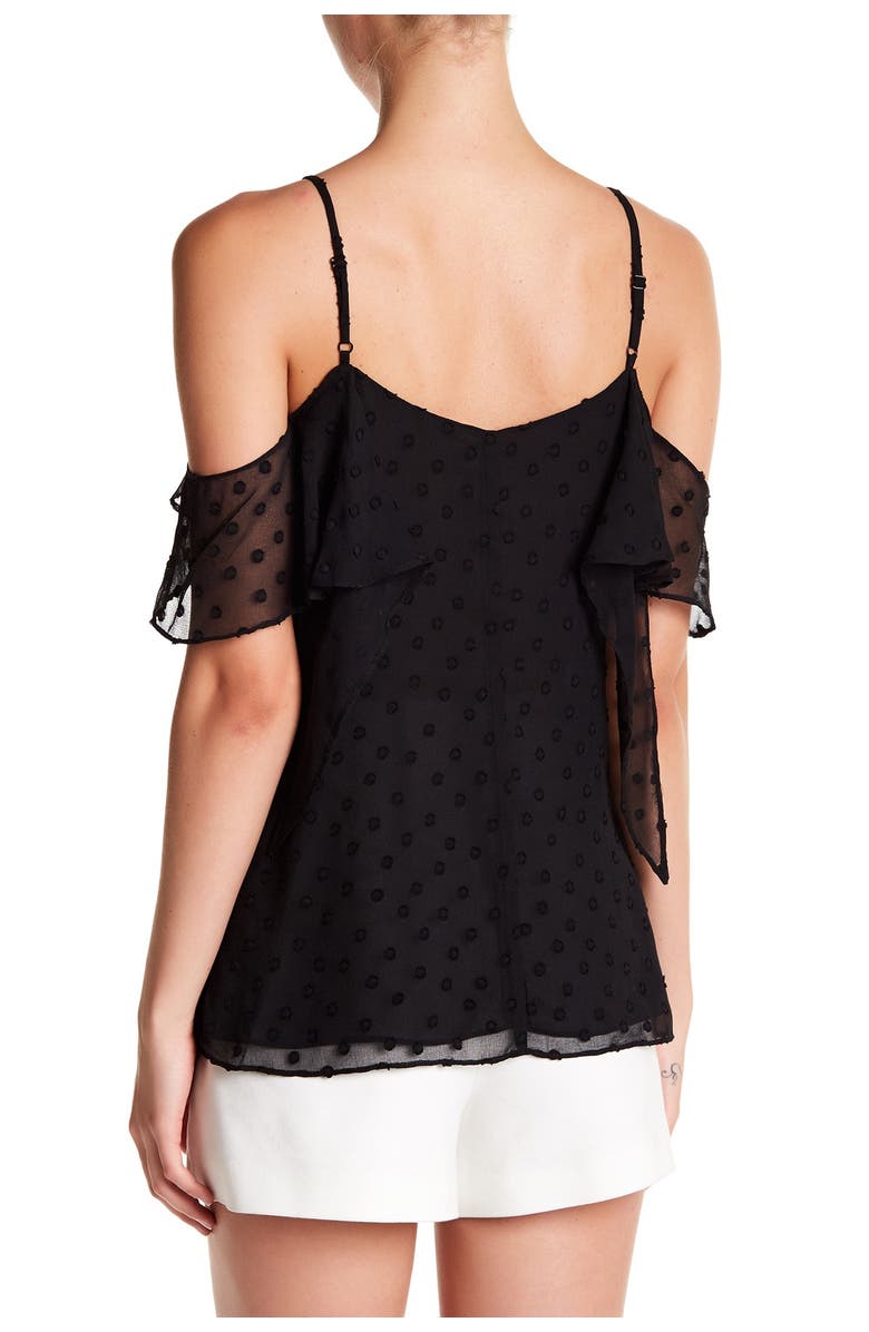 Vince Camuto Dot Jacquard Off the Shoulder Blouse, Alternate, color,