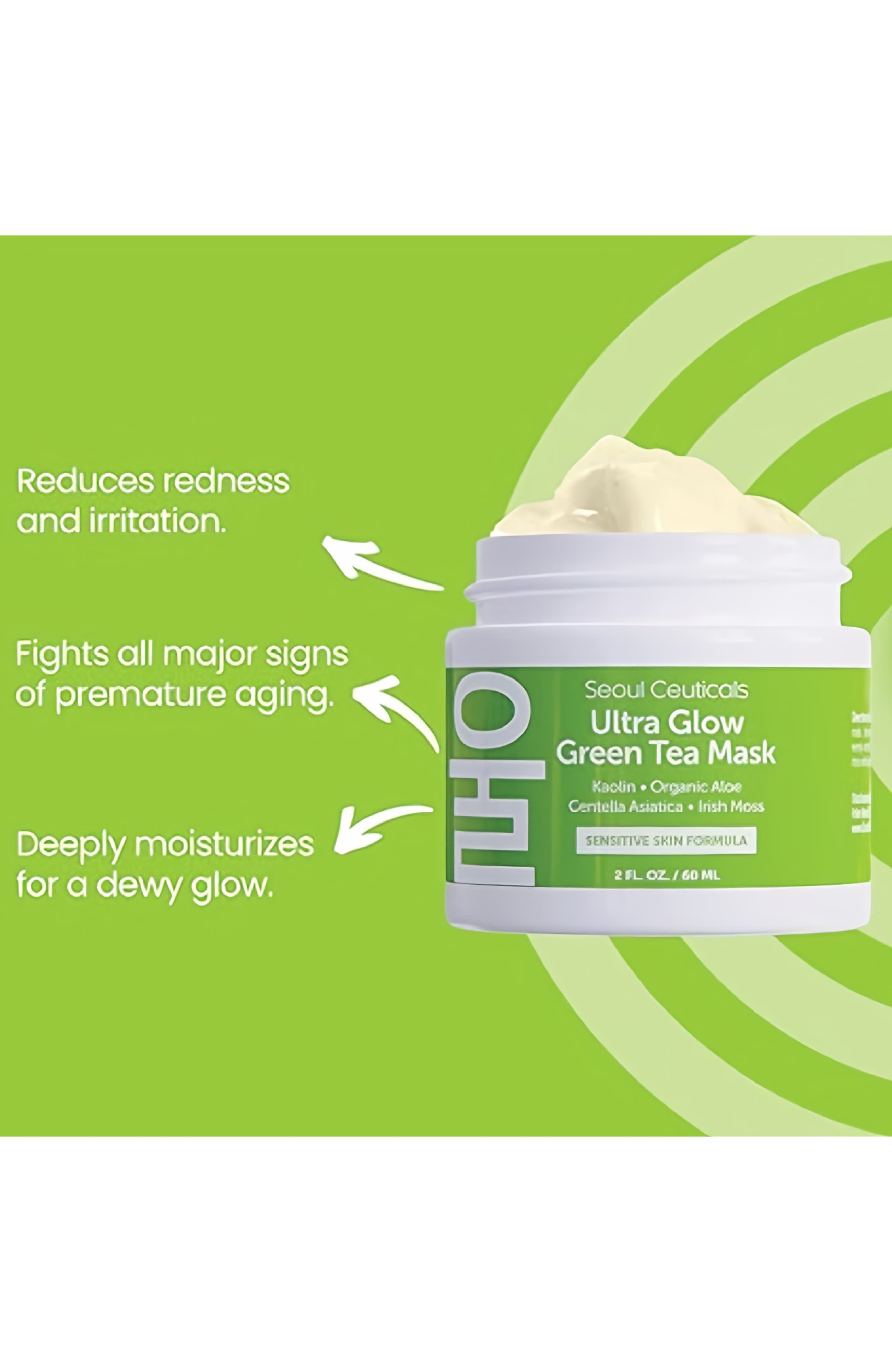 Seoul Ceuticals Ultra Glow Korean Skincare Green Tea Mask | Nordstrom
