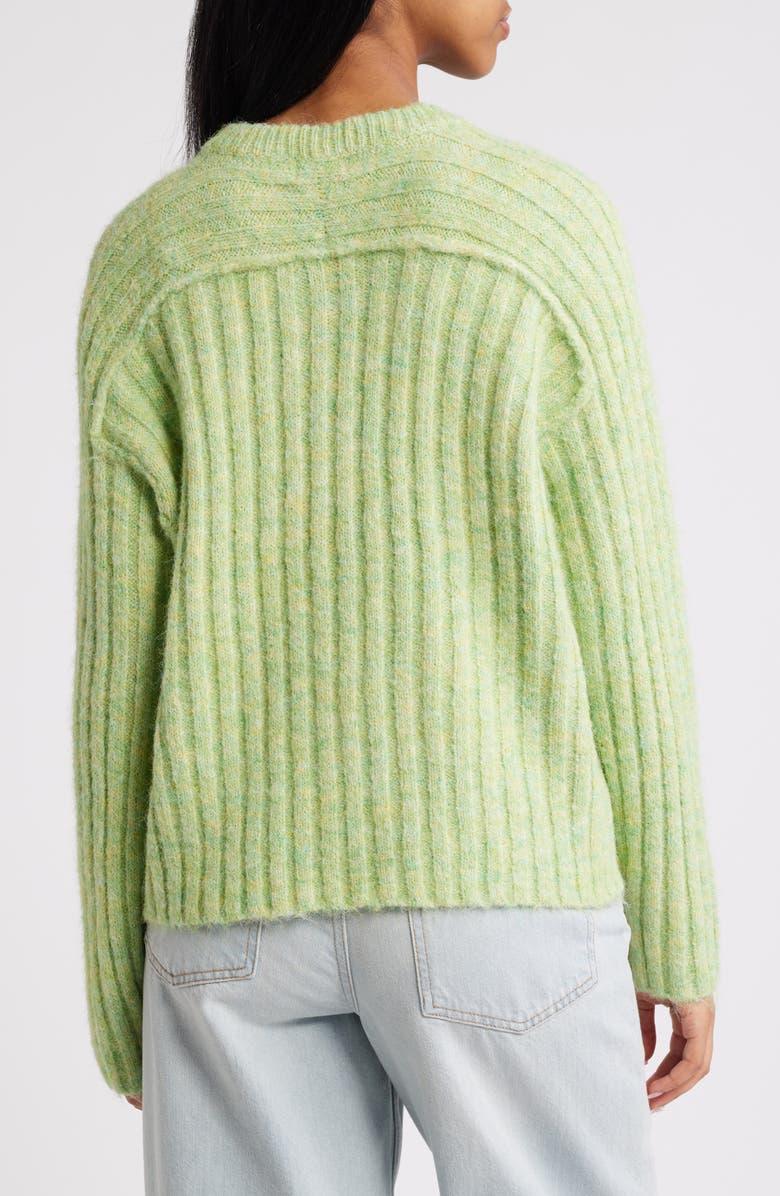 Topshop Rib Sleeve Sweater, Alternate, color, 