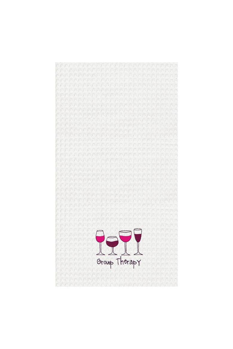 Group Therapy Waffle Weave Cotton Kitchen Towel, Main, color, White