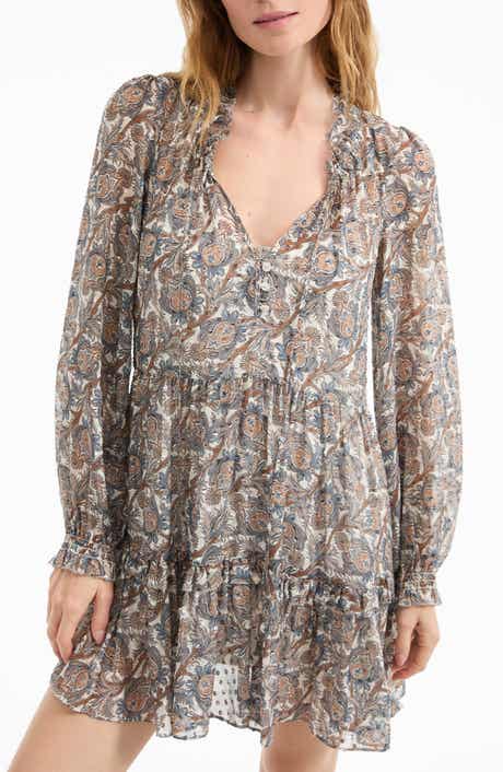 Charles Paisley Silk Blend Minidress