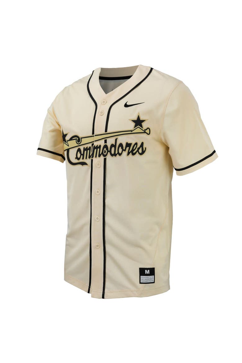Men's Nike  Natural Vanderbilt Commodores Replica Full-Button Baseball Jersey, Alternate, color, Natural