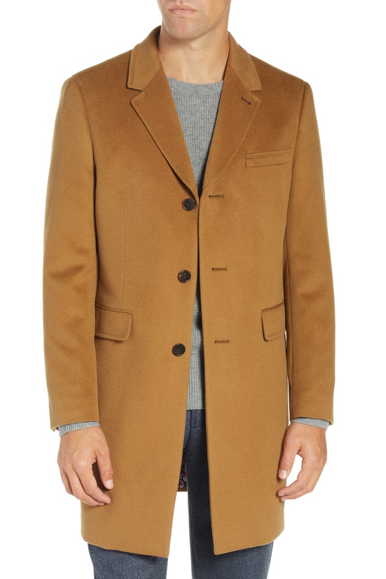 Swish Wool & Cashmere Overcoat, Main, color, CAMEL