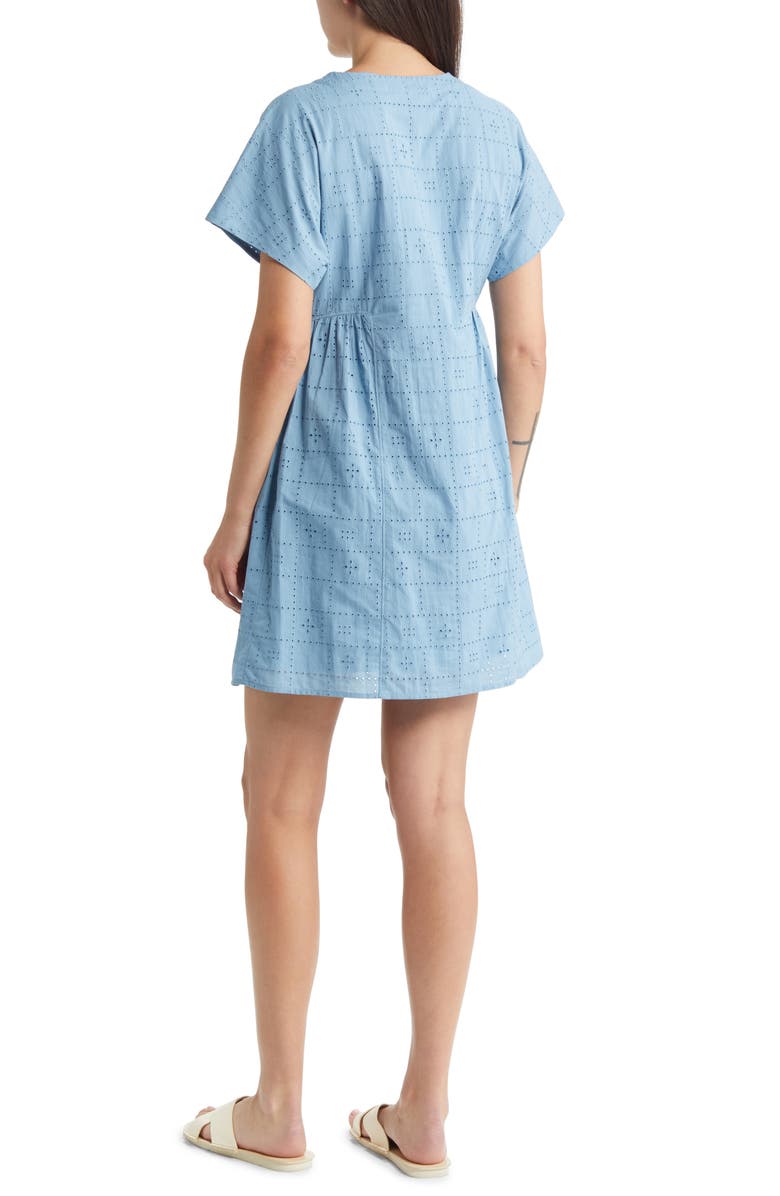 Madewell Eyelet V-Neck Cotton Minidress, Alternate, color, 