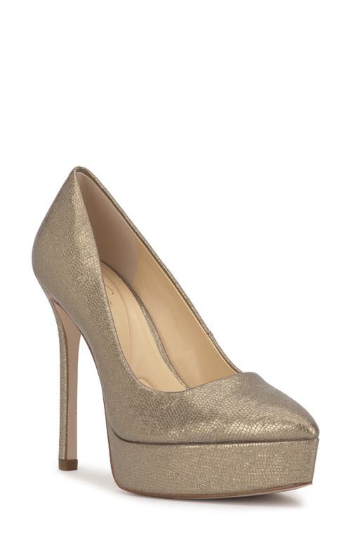 Jessica Simpson Sinelia Pointed Toe Platform Pump In Gold