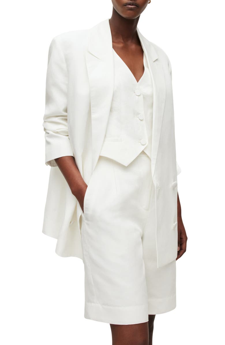 AllSaints Petra Double Breasted Blazer, Alternate, color, Off White