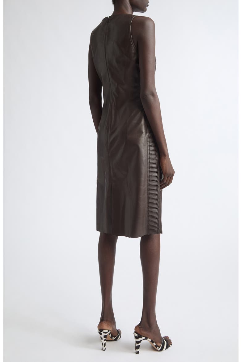Plongé Lambskin Leather Midi Dress, Alternate, color, EXPRESSO/ ESPRESSO