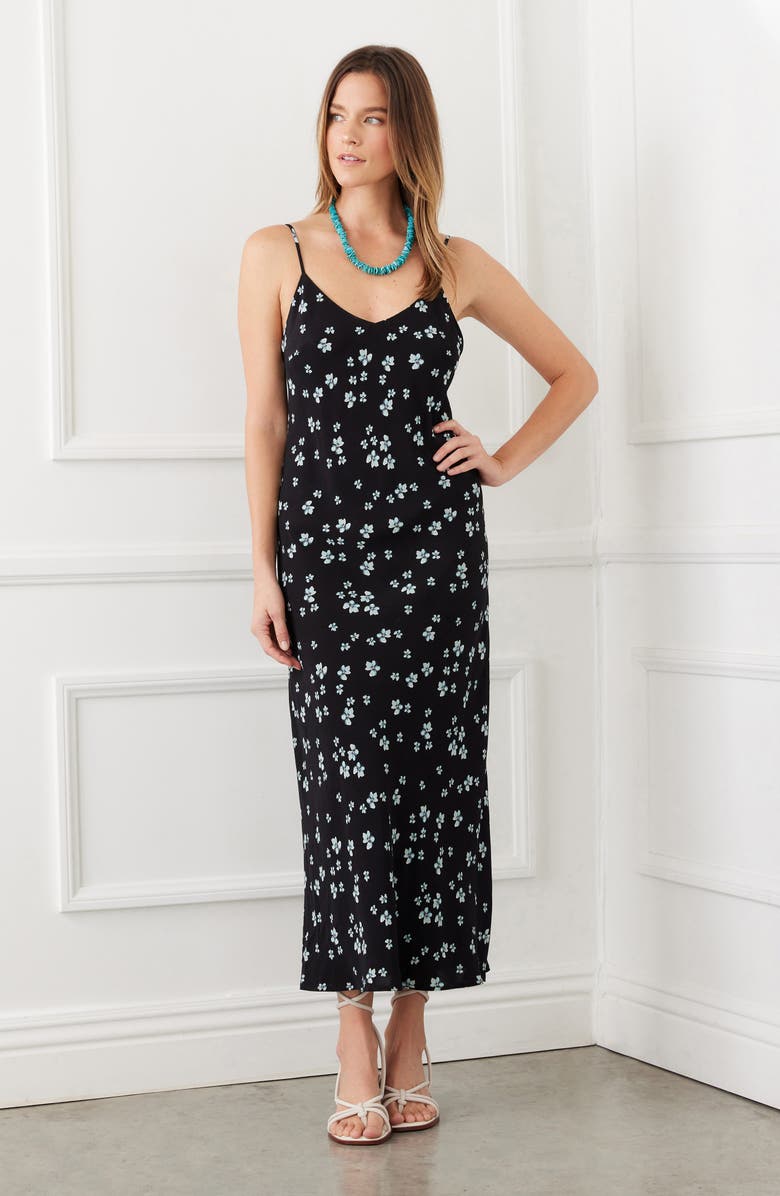 Karen Kane Floral Bias Cut Maxi Slipdress, Alternate, color, Floral Print