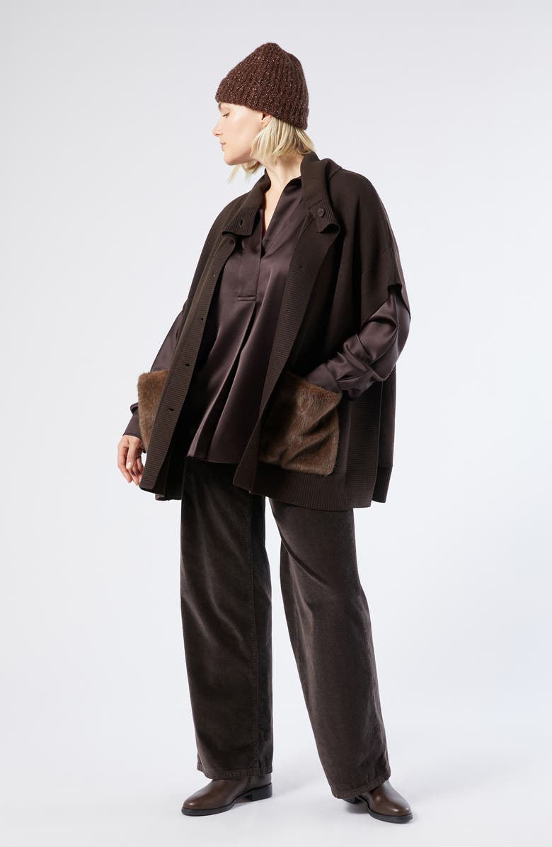 Marina Rinaldi Euro Satin Shirt, Alternate, color, 