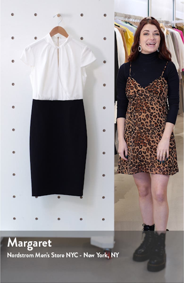 Daylla Two-Tone Mock Neck Pencil Dress, sales video thumbnail