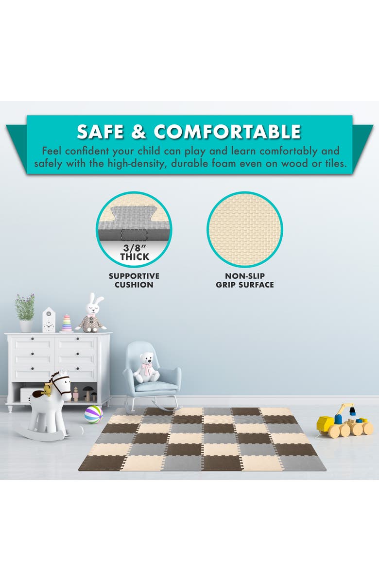 ProsourceFit Kids Solid Floor Play Mat, Alternate, color, Brown-Beige-Gray