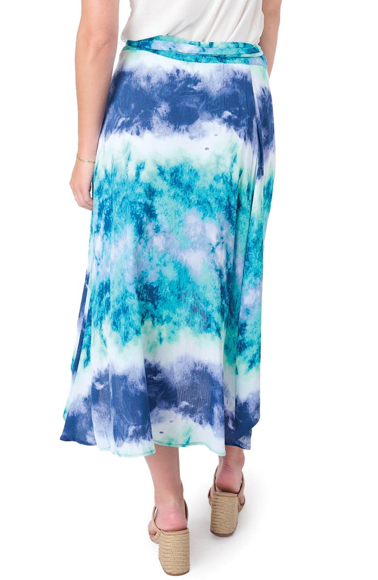 GIBSONLOOK Belted High-Low Skirt, Alternate, color, Watercolor Lake Prt