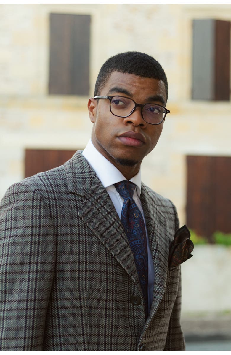 Elizabetta Marsala - Printed Madder Silk Tie for Men, Alternate, color, Blue