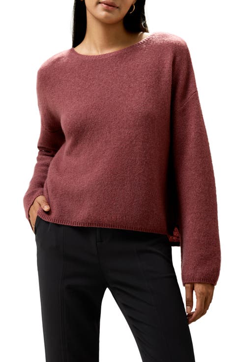 Relaxed Fit Drop-Shoulder Silk Cashmere Blend Sweatshirt