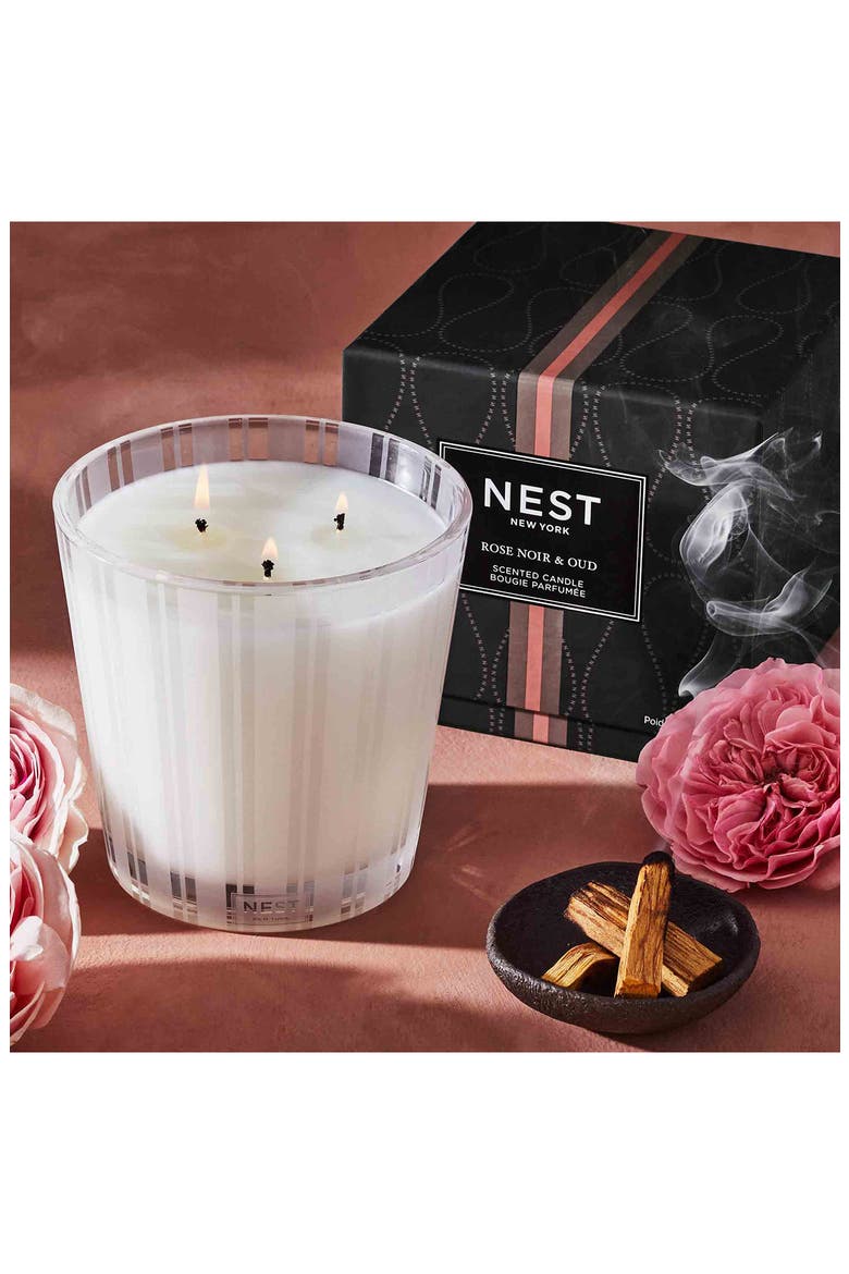 Rose Noir & Oud Scented Candle, Alternate, color, NO COLOR