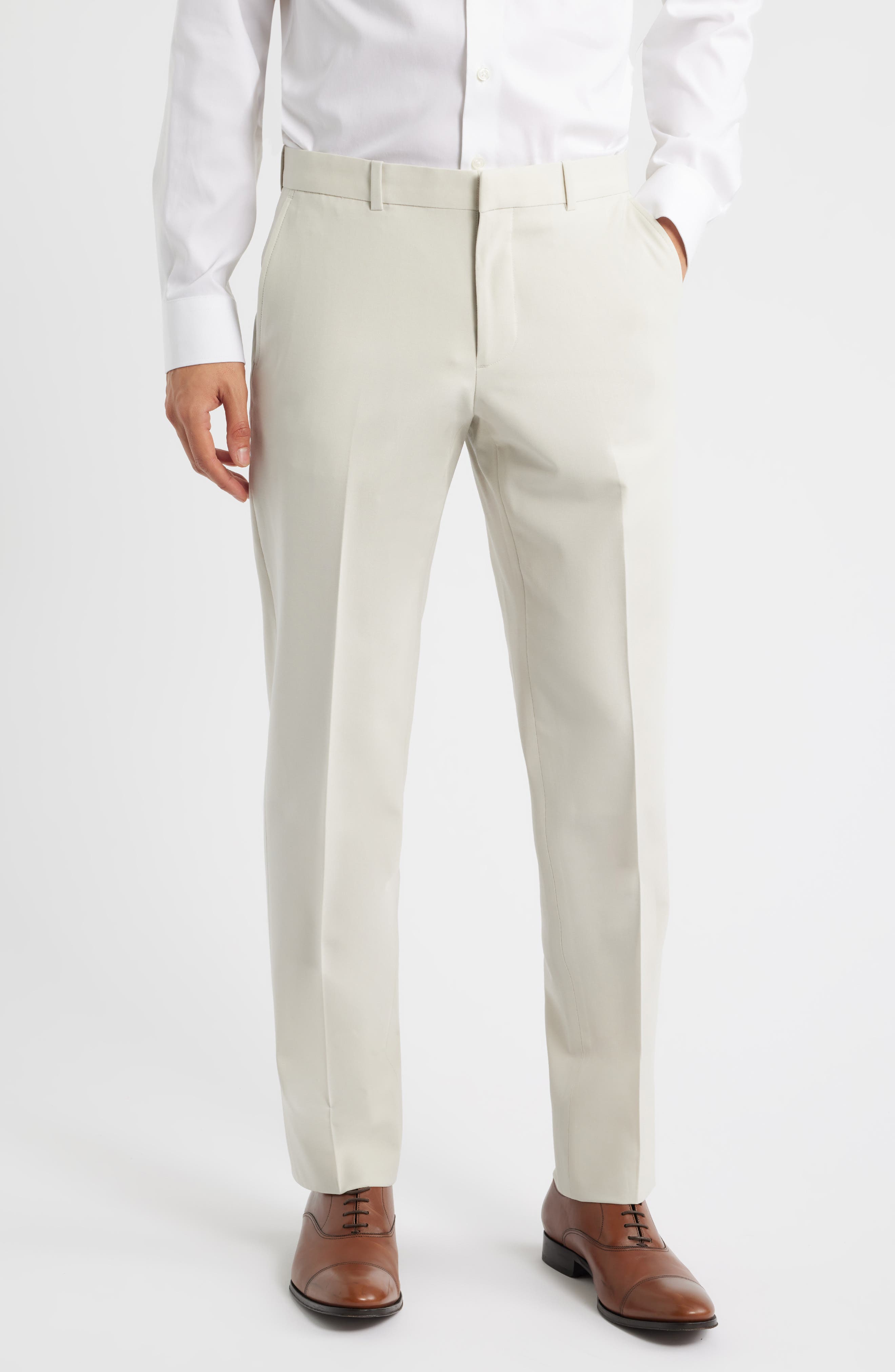 Henrik Trim Fit Solid Stretch Wool Suit Pants - image 3