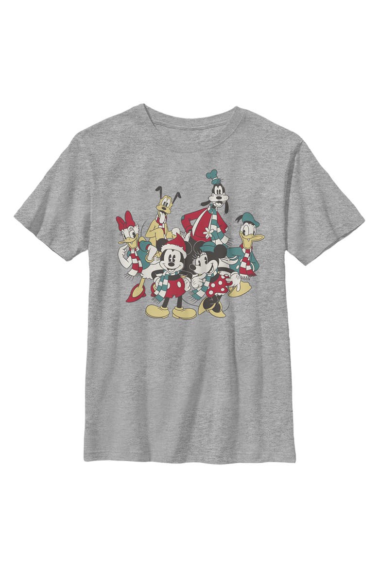 Boy's Mickey & Friends The Gangs Together For Holiday Graphic Tee, Main, color, Athletic Heather