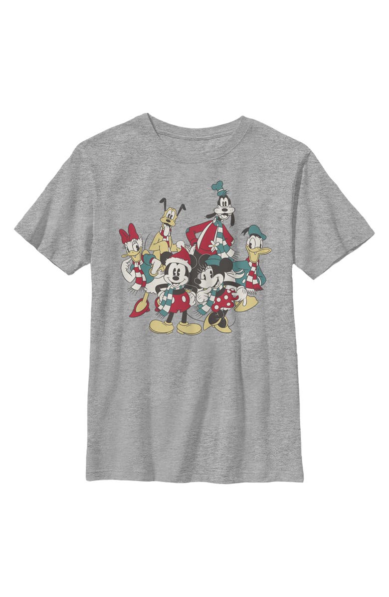 Mickey & Friends Boy's Mickey & Friends The Gangs Together For Holiday  Graphic T-Shirt, Main, color, Athletic Heather