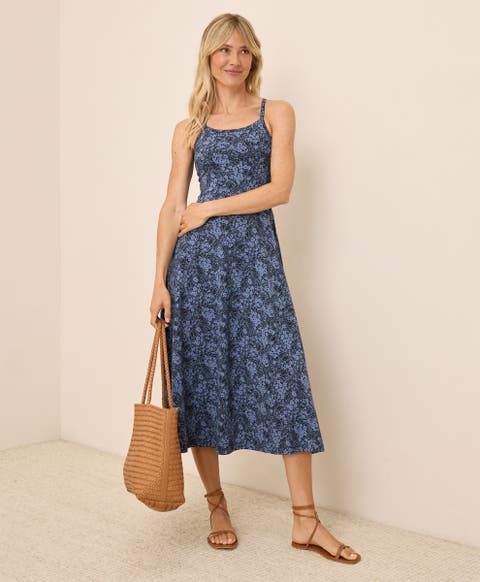 Organic Cotton Fit & Flare Midi Dress