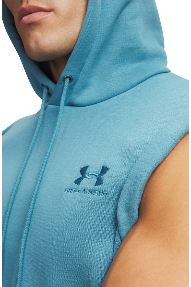 Icon Fleece Sleeveless Hoodie, Alternate, color, BOUNDLESS BLUE
