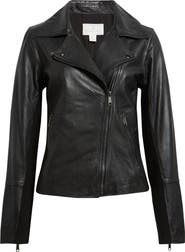 Caslon® Leather Moto Jacket
