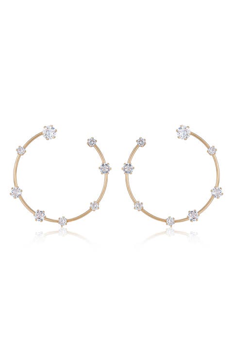 Large Cubic Zirconia Hoop Earrings