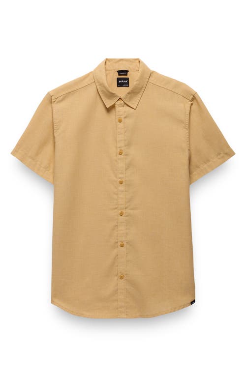 Prana Lindores Hemp Blend Short Sleeve Button-up Shirt In Pollen