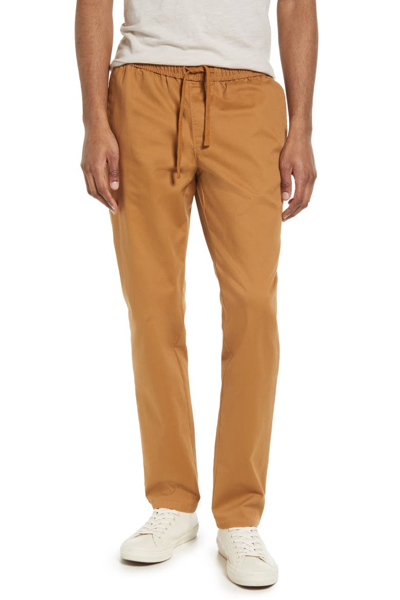 Elastic Waist Twill Chino Pants, Main, color, TAN DALE