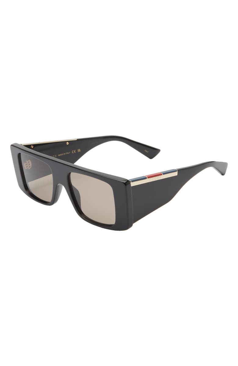 Gucci 50mm Polarized Rectangular Sunglasses, Alternate, color, 