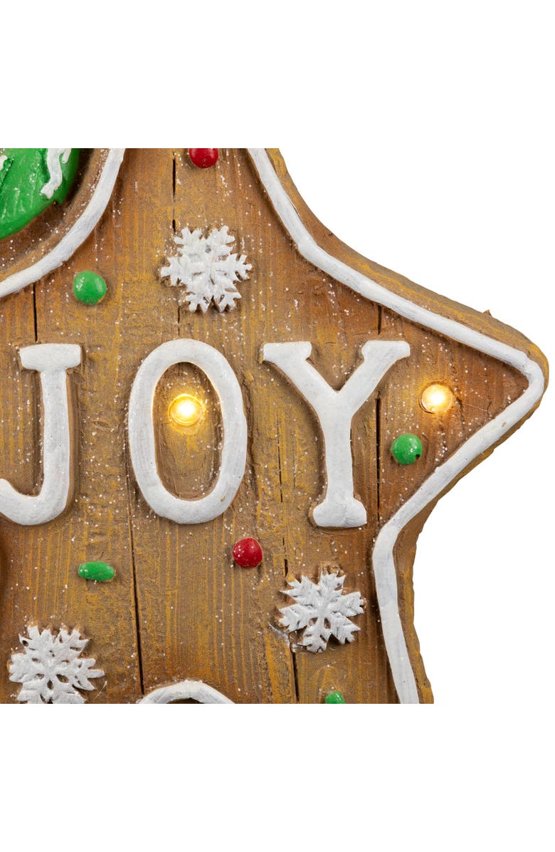 Northlight Gingerbread Cookie Boy with Lighted "Joy" Star Christmas Decoration - 13.5", Alternate, color, Brown