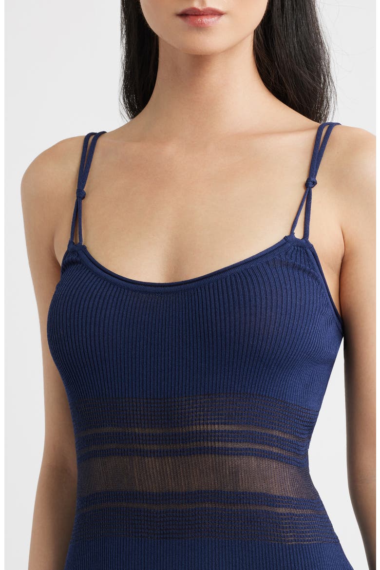 Kimberly Placed Stripe Body-Con Sweater Dress, Alternate, color, NAVY