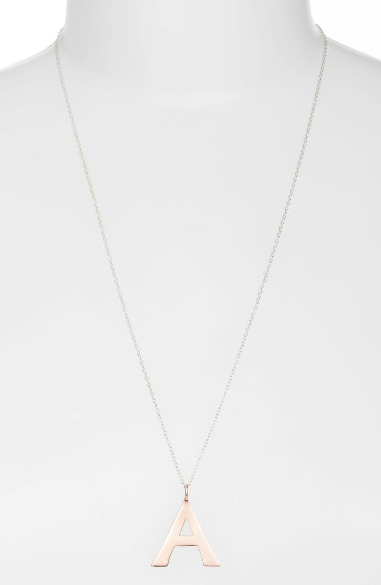 Argento Vivo Sterling Silver Argento Vivo Initial Pendant Necklace, Main, color,