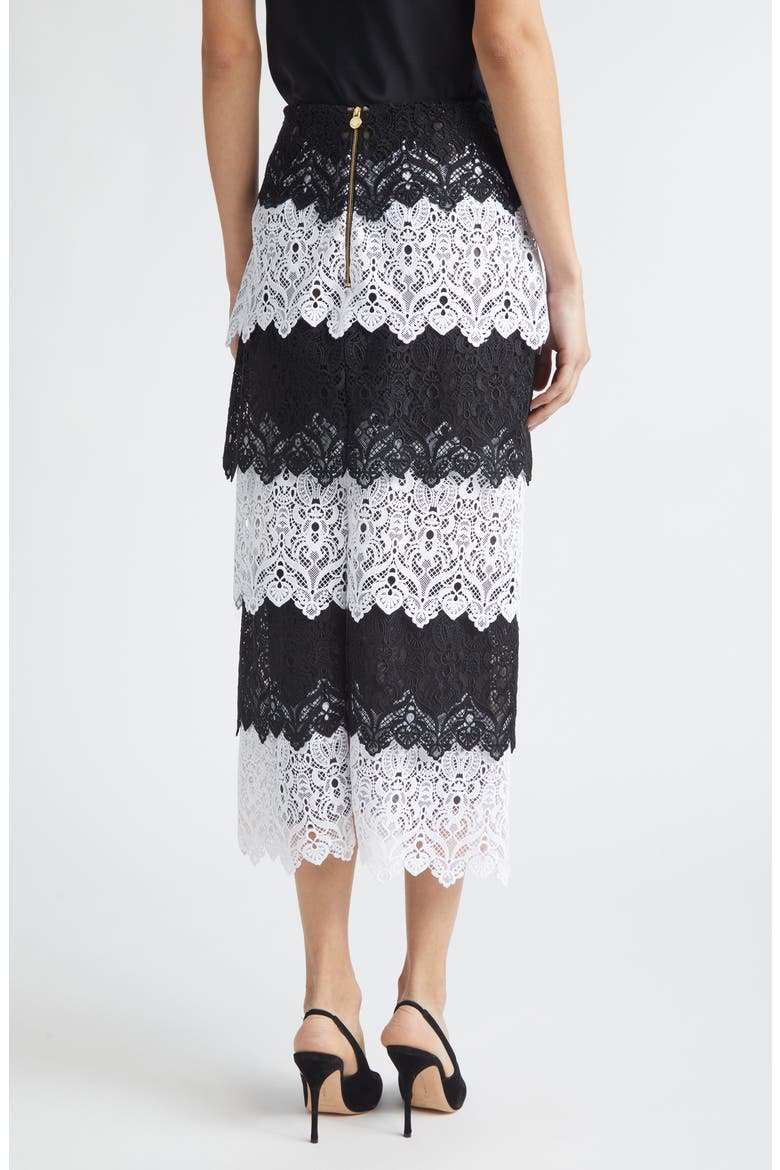 Layered Lace Pencil Skirt, Alternate, color, BLACK/ WHITE