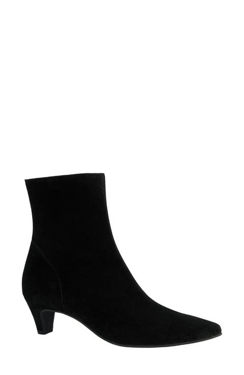 Ciara Pointed Toe Kitten Heel Bootie (Women)