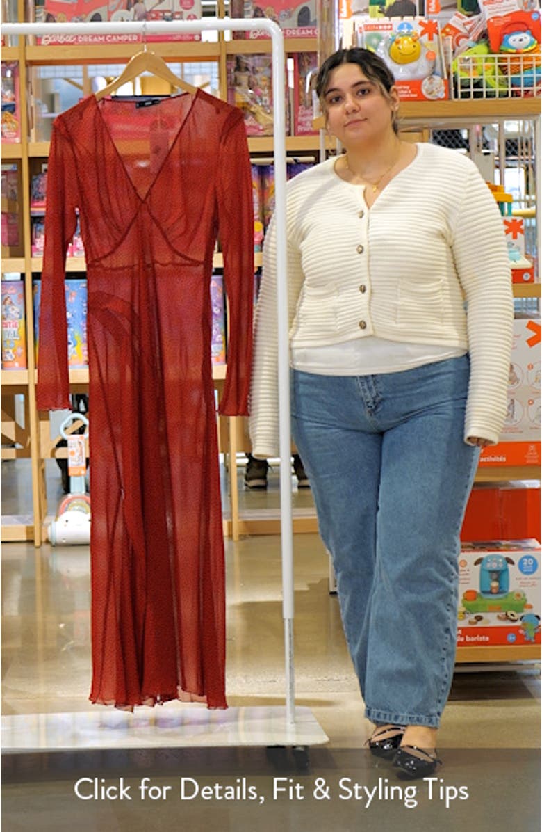 Print Semisheer Long Sleeve Maxi Dress, sales video thumbnail