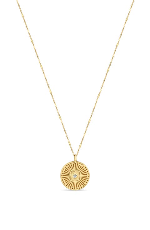 Small Sunbeam Diamond Medallion Necklace