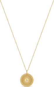 Zoë Chicco Small Sunbeam Diamond Medallion Necklace