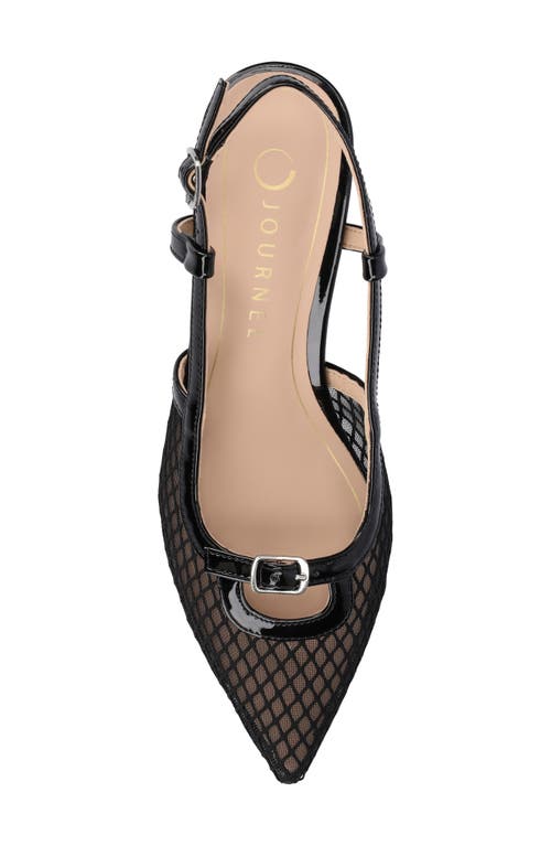 Shop Journee Collection Padma Slingback Kitten Heel Pump In Black Mesh