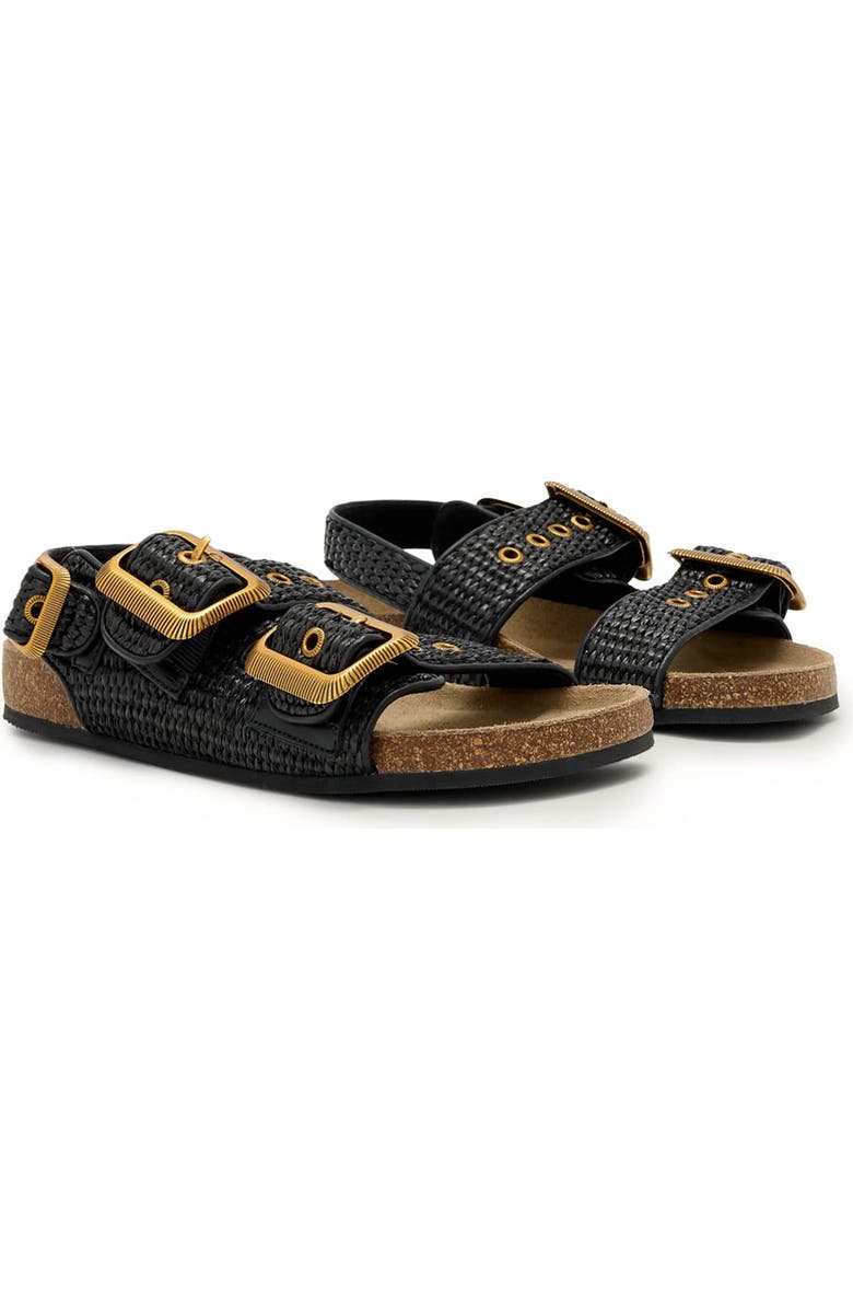 AllSaints Staffa Woven Slingback Sandal, Main, color, Black/ Black