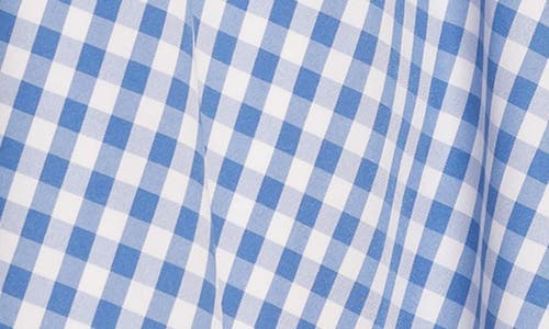 Flying Tomato Gingham Puff Sleeve Minidress In Ivory Blue