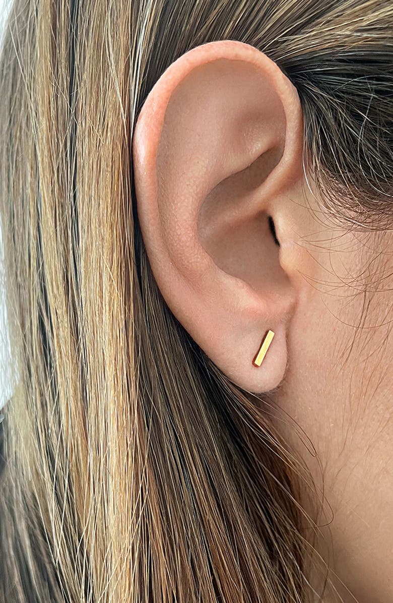 Adornia Water Resistant Bar Stud Earrings, Alternate, color, Yellow